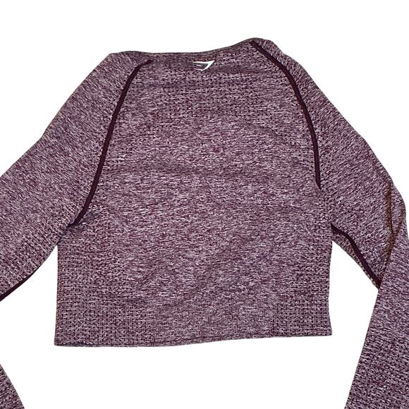 GYMSHARK Flex Long Sleeve Crop Top/Legging Set Bundle Dark Ruby Purple Women's M - Picture 10 of 16